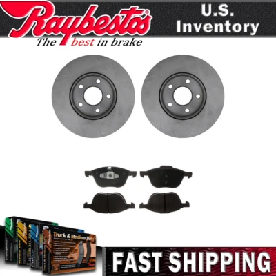 Kit de rotores de freno delanteros pastillas de freno de cerámica y herrajes para Ford Focus 2012-2018 Foto 1 de 4