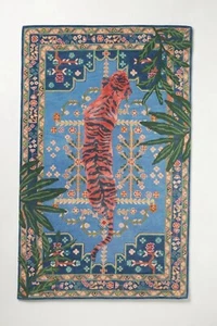 Authentic Bengal Tiger Natural Wool Rug Hand Tufted Kids Area Rug Decorative Rug - Picture 1 of 6
