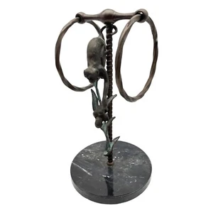 South Pacific Intl. Bronze Sculpture Countertop Towel Holder - Picture 1 of 4