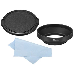Campana para lente de 55 mm, campana de superficie mate gran angular con tapa y paño de limpieza - Imagen 1 de 7