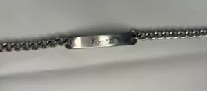 Vintage "BARB" ID Name Tag 7" Curb Chain Link Bracelet Nickel Silver USA Barbara - Picture 1 of 4