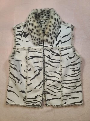 Chaleco Lisa International de gamuza sintética y piel sintética con estampado animal para mujer talla L  Foto 1 de 4