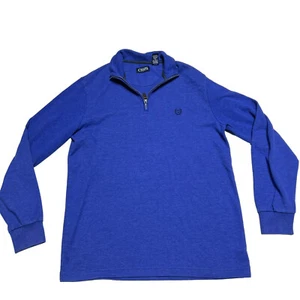 Ralph Lauren Chaps 1/4 Zip Shirt Mens Medium Blue Long Sleeve Pullover Casual - Picture 1 of 7
