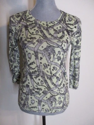 Ann Taylor FAB! Свитер с геометрическим принтом из хлопковой/вискозной смеси с рукавами 3/4 XS - Изображение 1 из 4