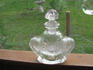 Vintage/Antique Prince Matchabelli Type Perfume Bottle-Pressed Glass w/Stopper - Picture 1 of 5