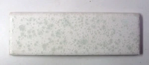 1 Bullnose Wall Tile 6-1/2" USA Glossy Gray Pearl on Matte White Ceramic 1950s - Picture 1 of 7