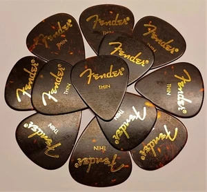 Fender 351 Shape Classic Celluloid Guitar Picks Tortoise Shell Thin (12-Pack) - Picture 1 of 1