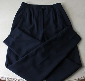 Auth Chanel Boutique Black Wool Pants CC Crown Buttons Size 38 - Picture 1 of 12