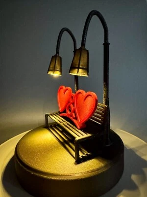 Cute night lamp "A couple on a bench" decorative lamp - Image 1 of 4