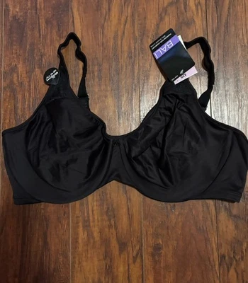 NWT Bali Black Underwire No Pad Bra Size 42D - Image 1 of 4