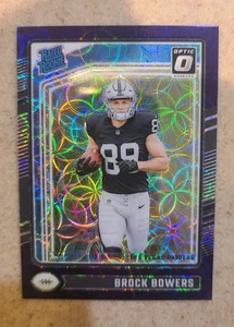 Donruss Optic Brock Bowers 2024 mira telescópica púrpura clasificación Prizm Rooke #215 Sp Raiders - Imagen 1 de 2