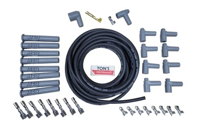Universal MSD Super Conductor 8.5mm BLACK Spark Plug Wire HEI kit v8 Multi angle - Image 1 of 4