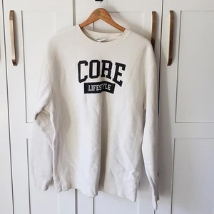Mens Core Lifestyle Crewneck Sweatshirt Mens L Beige Casual Pullover Comfy Cozy - Picture 1 of 3