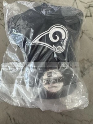 Gorra New Era 9FORTY NFL Los Angeles Rams negra ajustable nueva con etiquetas Foto 1 de 4