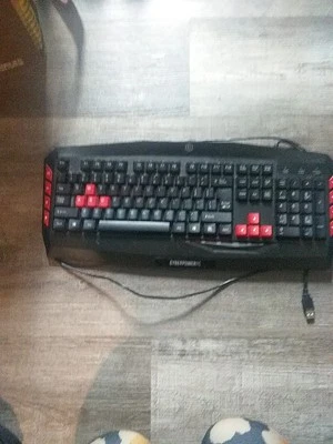 Cyberpower PC Gaming Multimedia USB Wired Keyboard Black & Red Desktop Nwot - Image 1 of 4