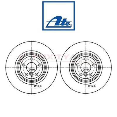 2 pc ATE Rear Disc Brake Rotor for 2010-2017 BMW 550i GT xDrive - Braking bj - Изображение 1 из 4