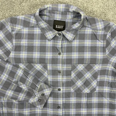 511 Tactical Shirt Womens Large Blue Flannel Button Down Long Sleeve Outdoor - Image 1 of 4