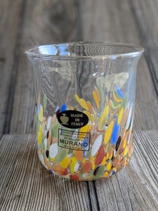 Murano Hand-Blown Multicolor Confetti Glass Mug New Tags Italy - Picture 1 of 8