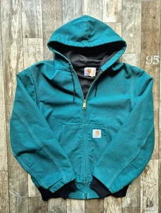 1996 Vintage Carhartt Active Jacket JR132 Rare Color AQU USA Workwear Detroit - Bild 1 von 14