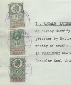 INGLATERRA-EGIPTO Antiguo Raro Ingresos 4, 5, 10 s Documento Vinculado 1949 - Imagen 1 de 2