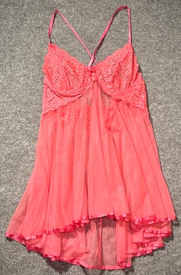 Camisón Soulmate Attitudes para mujer 3X red de encaje rosa coral vintage Foto 1 de 4