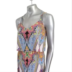 Peach Love California Maxi Dress Size Medium Hippy Boho Festival Summer - Picture 1 of 11