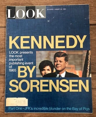 Vintage Look Magazine August 10, 1965 "Kennedy By Sorensen" JFK - Image 1 of 4