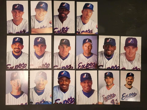 2000 Montreal Expos postcard Lot of 16 Diff Team Issued MLB Baseball Cover