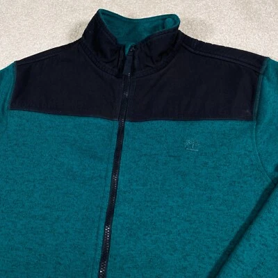 Timberland Jacket Men Medium Green Fleece Zip Up Coat Hike Outdoor Retro USA - Image 1 of 4