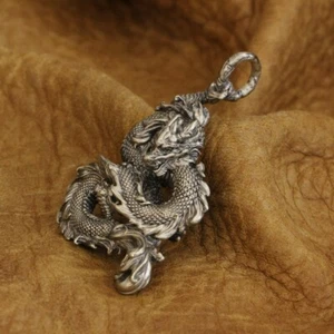 Cupronickel Chinese Dragon Pendant Mens Biker Rock Punk Jewelry CP217A BZ - Picture 1 of 8
