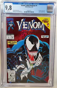 VENOM Lethal Protector #1, 1er título, cubierta de lámina roja, Spider-Man, CGC 9,8 casi nuevo/m wp - Imagen 1 de 2