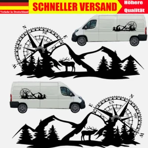 2x Kompass Aufkleber Wohnmobil Wohnwagen Camper Reisen Urlaub Camping Caravan - Bild 1 von 23
