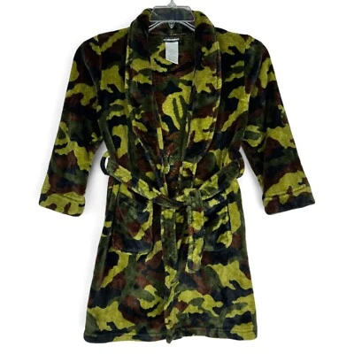 Climate Smart Boys Size M (8/10) Camo Print Fleece Robe Belted Flame Resistant - Image 1 of 4