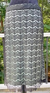 Milly of NY Womens Black Lace Overlay Pencil Skirt Size 10 - Picture 1 of 5