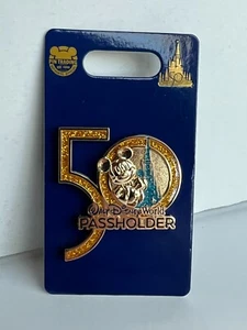 Walt Disney World  50th Anniversary MAGIC KINGDOM Mickey Castle PASSHOLDER Pin - Picture 1 of 2