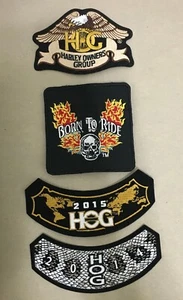 Lot of 4 2014 2015 HOG Harley Davidson Owners Group and born to ride patches - Picture 1 of 4