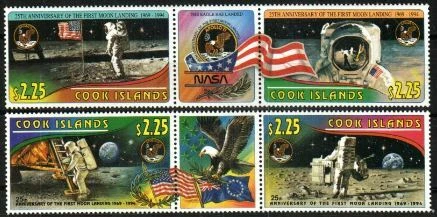 Cook Islands Stamp 1149-1150  - Moon Landing, 25th anniversary - Image 1 of 1