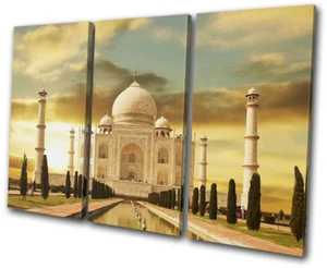 Quadro Stampa Taj Mahal Golden Landmarks TREBLE CANVAS WALL ART - Foto 1 di 1