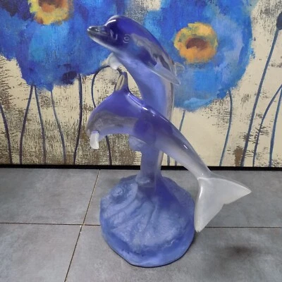 Robert Wyland "Niños del Mar" Escultura Acrílica Delfines Firmada Años 90 Foto 1 de 4