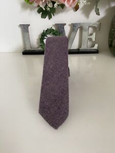 Vintage Ultra Skinny Tie Purple Wool Blend Italian Fabric 1.5 X60" Rockabilly