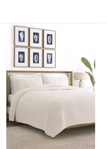 Becky Cameron Super Soft Quilt Set Twin/Twin XL 2 Pcs Beige - Picture 1 of 8