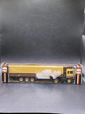 HERPA #805003 福特 Transcon 驾驶室三轴覆盖拖车棕色复古玩具半 — 第 1/4 张图片