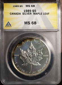 Canadian Maple Leaf 1989 como nuevo 68 ANACS # 7465044 + bono - Imagen 1 de 2