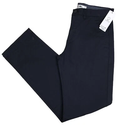Men's Lacoste Flat Front Stretch Chino Pants 32 x 34 Navy/Charcoal Reg Fit NEW - Image 1 of 4