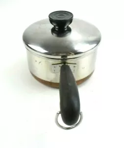 Vintage 1801 Revere Ware 1 Qt. Kupferboden Kochtopf mit Deckel - Bild 1 von 6
