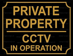 PRIVATE PROPERTY CCTV IN OPERATION 10 X 7.7" #1409 WARNING SAFETY SIGN METAL - Picture 1 of 3