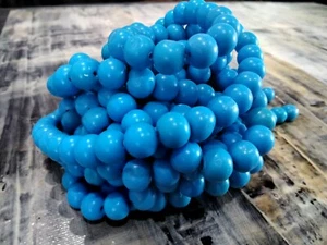 Hmade Polymer Clay ,8mm ,Dodger Blue, Approx 48 pcs, 15 STRAND BULK BUY. - Picture 1 of 3
