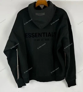 FEAR OF GOD ESSENTIALS HOODIE "STRECH LIMO BLACK" Size MEDIUM AUTHENTIC - Picture 1 of 9