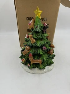 Dog Christmas Tree Battery Powered Gold Star Various Breeds DIM LIGHTS 9" Tall - Picture 1 of 17