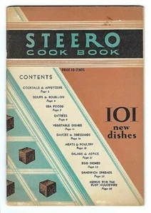 Vintage Recipe Book Beef Bouillon STEERO COOK BOOK came in a tin Soup Base - Picture 1 of 9